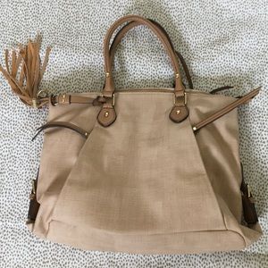 Chico’s purse, nwot, great neutral brown gold